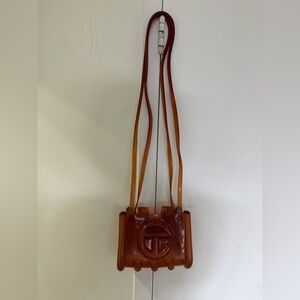 Telfar Translucent Amber-Brown Logo Crossbody